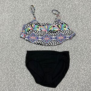 GB GIANNI BINI 2 piece Swim Suit High Waist Flounce Bikini Swimsuit Medium